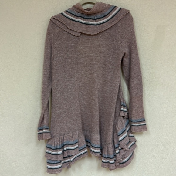 Anthropologie sparrow womans duffle striped open cardigan sweater size M - Picture 6 of 6